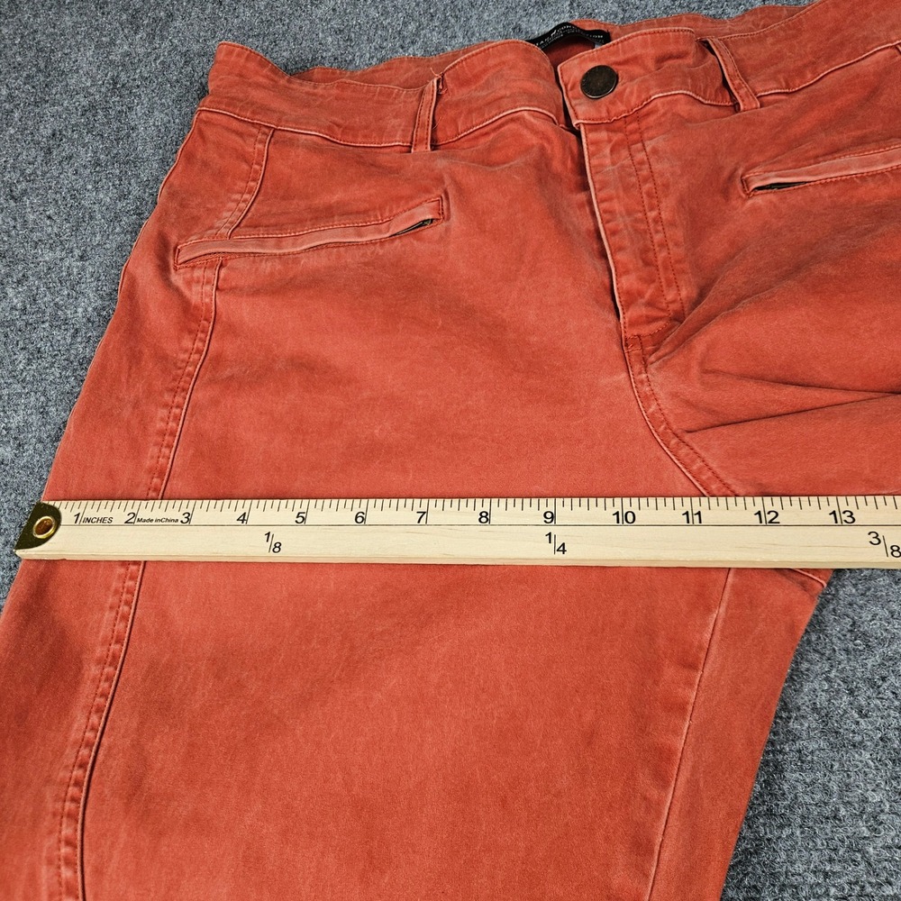 Peruvian Connection Womens Orange Seam Detail Ankle Button Cargo Pants Size 14 - Picture 10 of 12